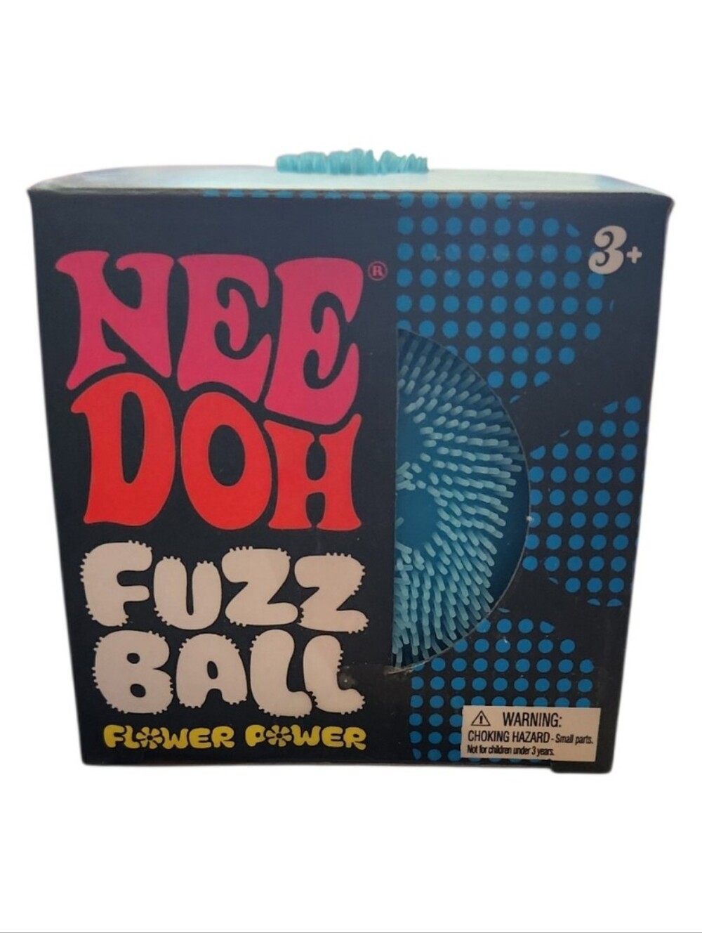 New NeeDoh Fuzz Ball The Velvet Squeeze Blue Squishy Stress Ball Flower Power